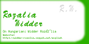 rozalia widder business card